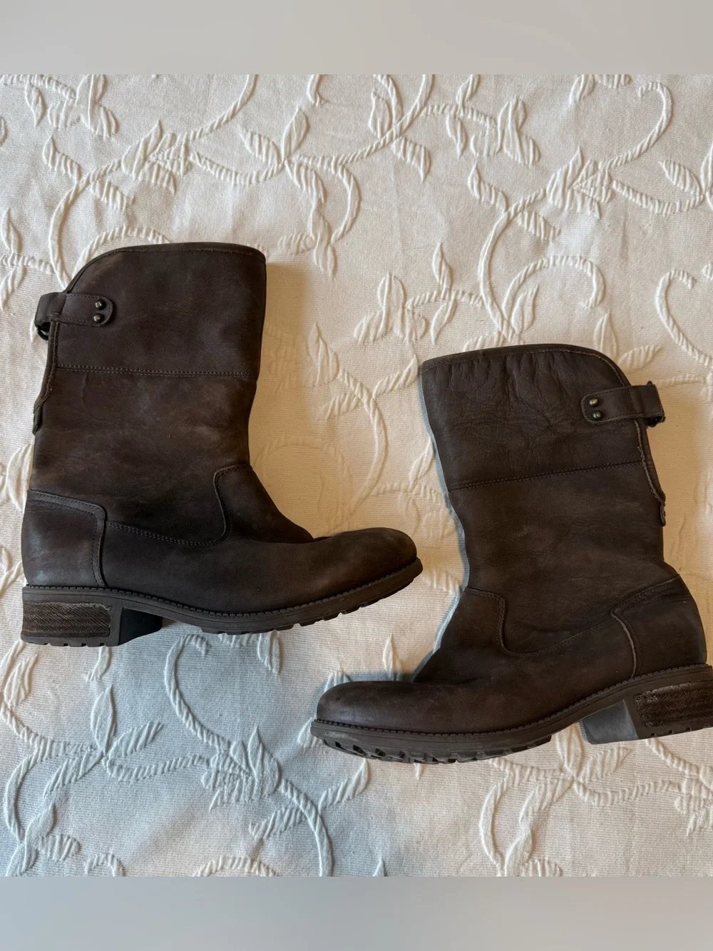 UGG Women’s Dark Brown Aldon Buckle Mid-Calf Boots